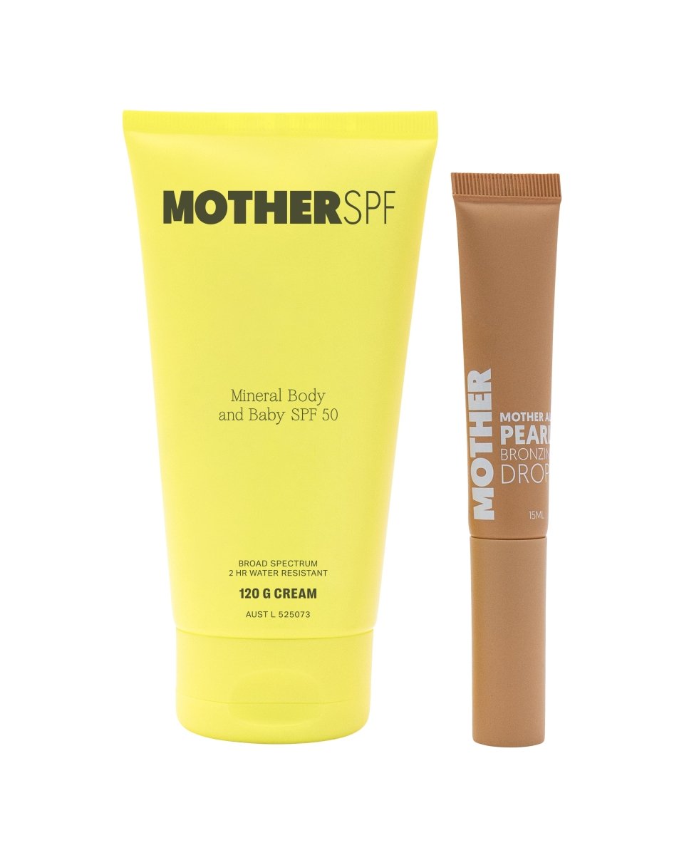 PRE-ORDER: Body and Baby SPF 50 & Mother of Pearl Bronzing Drops